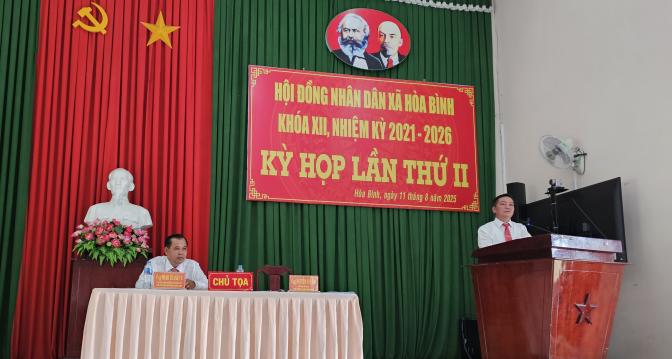 Hòa Bình: Tổ chức thành công Kỳ họp lần thứ 2 HĐND xã nhiệm kỳ 2021-2026