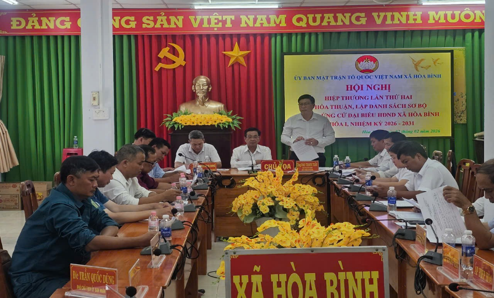 ỦY BAN MẶT TRẬN TỔ QUỐC VIỆT NAM XÃ HÒA BÌNH
TỔ CHỨC HỘI NGHỊ HIỆP THƯƠNG LẦN THỨ HAI
